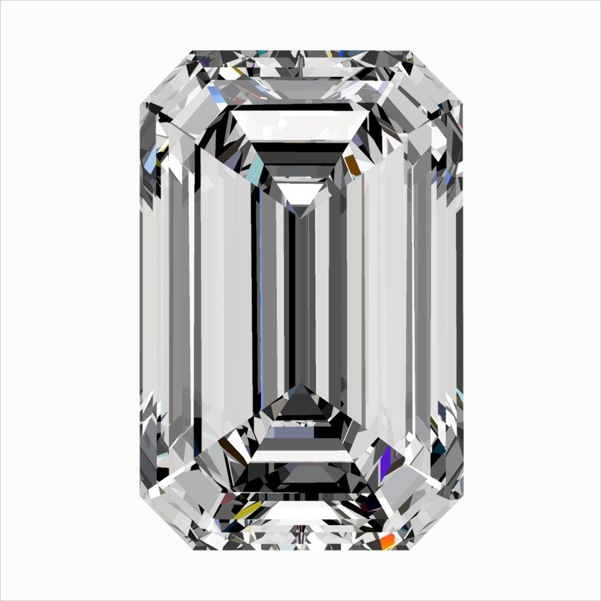 Diamante Naturale Taglio Smeraldo 0.5ct EX/EX H VS1 - IGI - 5.67x3.68x2.45mm