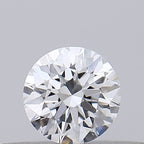 Diamante Naturale Taglio Brillante 0.19ct EX/EX/VG D VVS2 - GIA - 3.7x3.71x2.3mm
