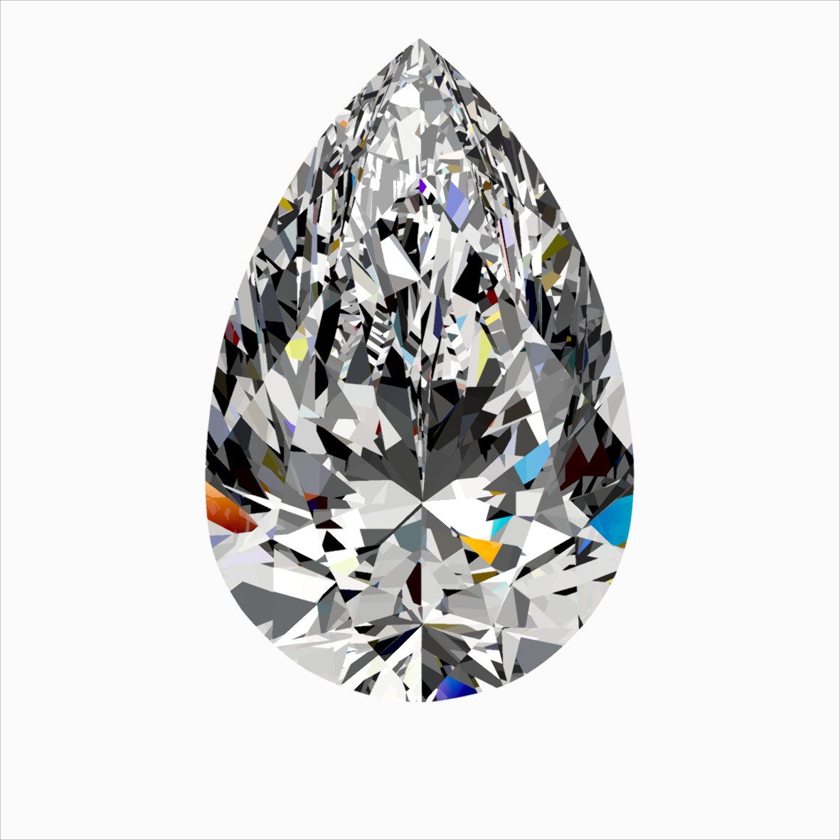 Diamante Naturale Taglio Goccia 0.3ct VG/EX E VVS2 - IGI - 5.7x3.68x2.43mm