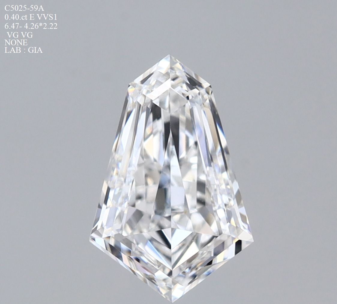 Diamante Naturale Taglio Aquilone 0.4ct VG/VG E VVS1 - GIA - 6.47x4.26x2.22mm