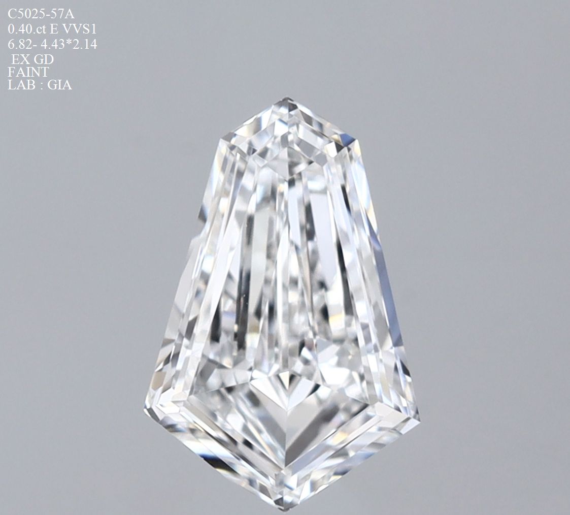 Diamante Naturale Taglio Aquilone 0.4ct G/EX E VVS1 - GIA - 6.82x4.43x2.14mm
