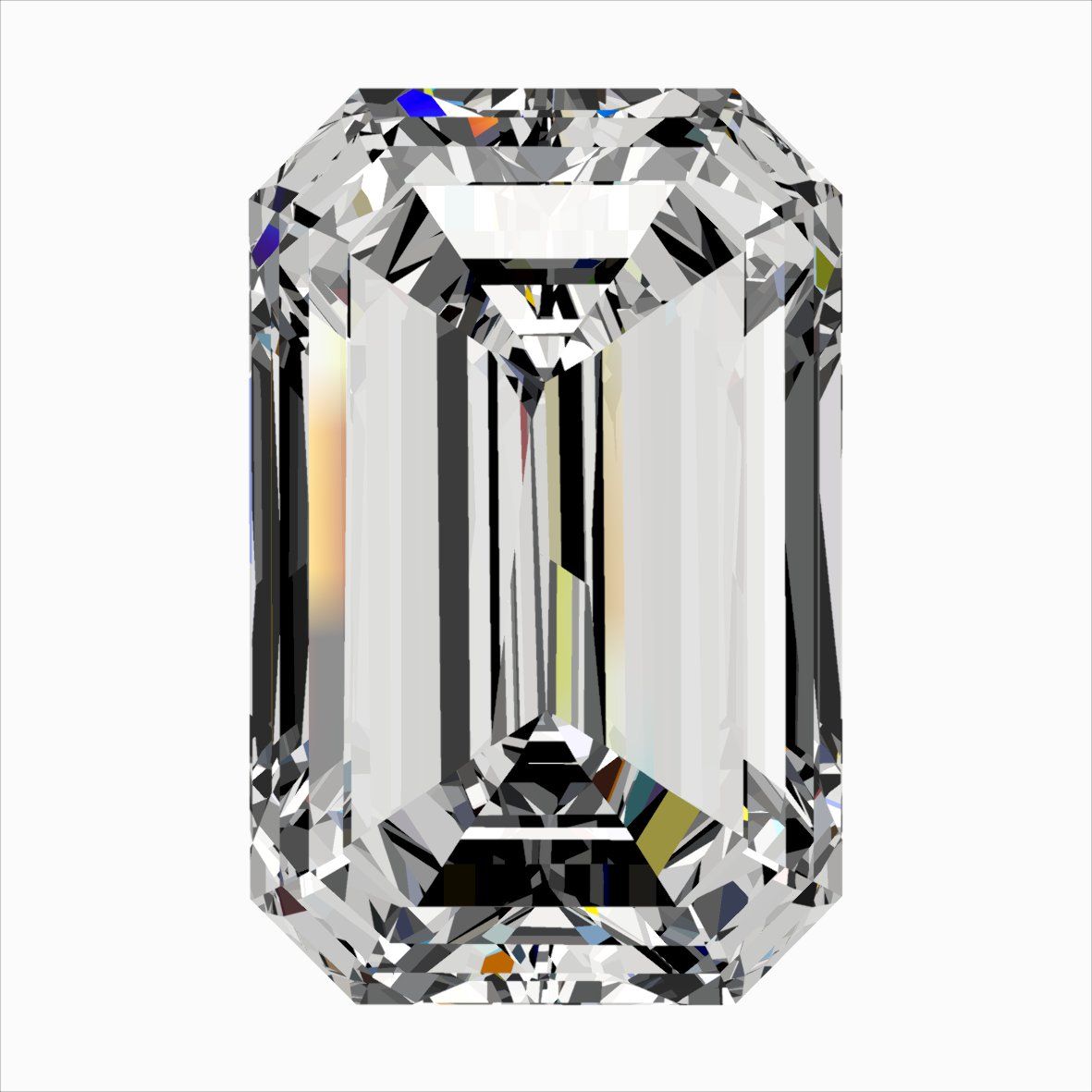 Diamante Naturale Taglio Smeraldo 0.4ct EX/EX F VVS2 - IGI - 5.35x3.46x2.27mm