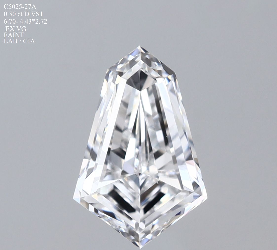 Diamante Naturale Taglio Aquilone 0.5ct VG/EX D VS1 - GIA - 6.7x4.43x2.72mm